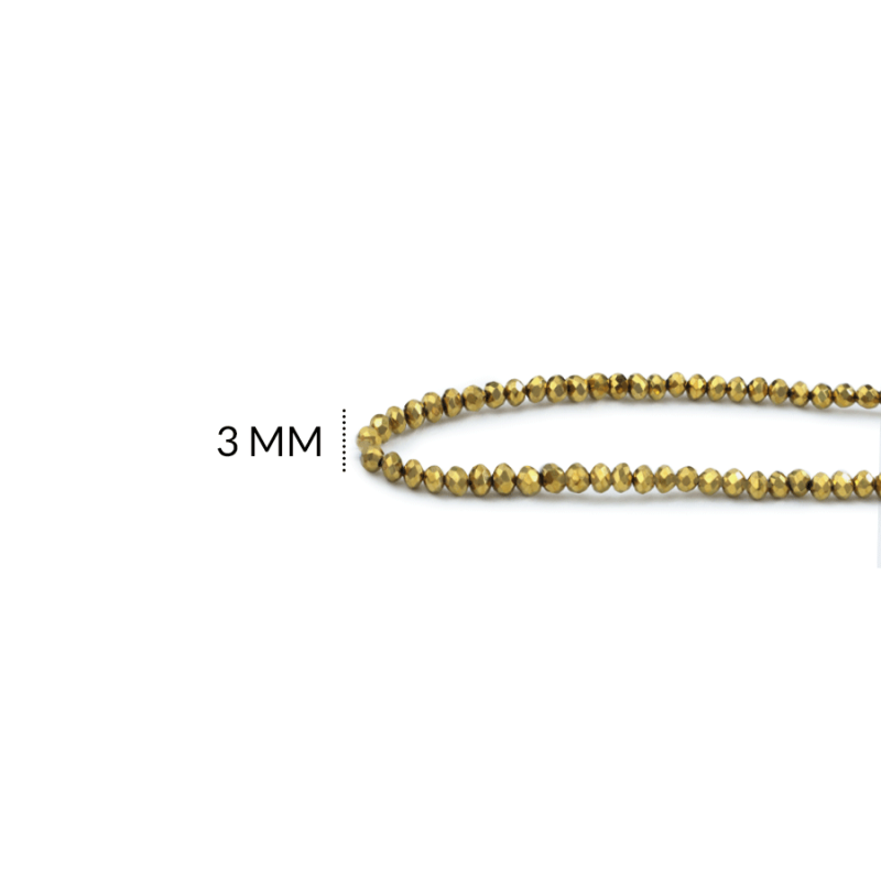 Rondela metalizado 3mm dorado / x sarta / Ref-3R161 / Ref-3R161