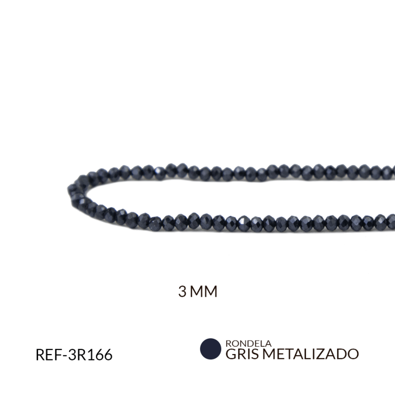 RONDELA METALIZADO GRIS ACERINA 3mm / REF-3R166