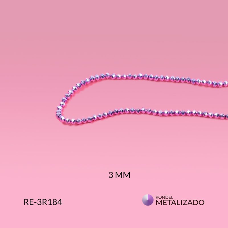 Rondel metalizada lila 3mm / x sarta / Ref-3R184 / Ref-3R184