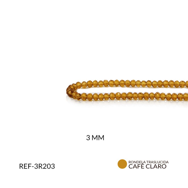 Rondela traslucida 3 mm color Cafe claro / x sarta / Ref-3R203