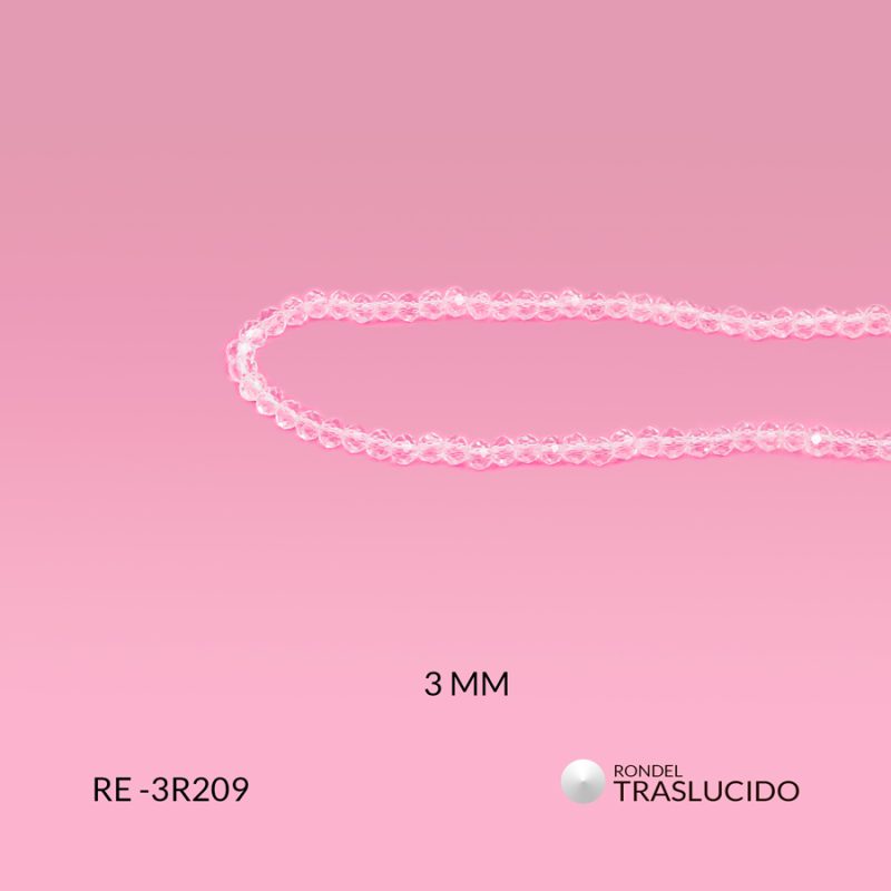 Rondel traslucido blanco cristal 3mm / x sarta / Ref-3R209 / Ref-3R209
