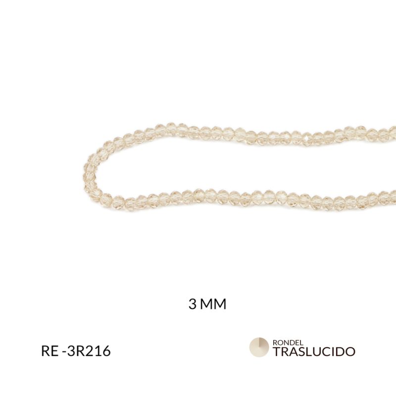 Rondel Traslucido champaña 3mm / x sarta / Ref-3R216 / Ref-3R216