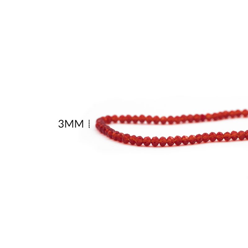 Rondela traslucida 3 mm color rojo / x sarta / REF-3R208