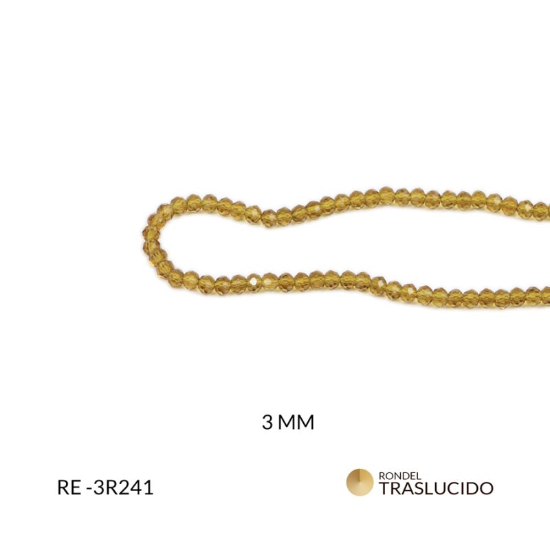 Rondel traslucido marron 3mm / x sarta / Ref-3R241 / Ref-3R241