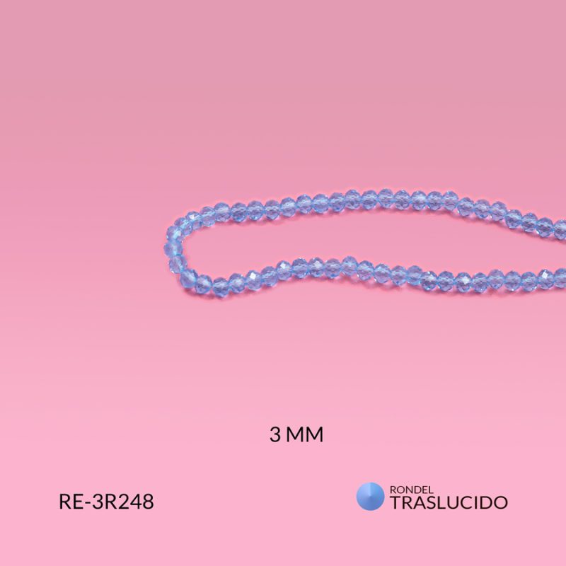 Rondel traslucido azul zafiro 3mm / x sarta / Ref-3R248 / Ref-3R248