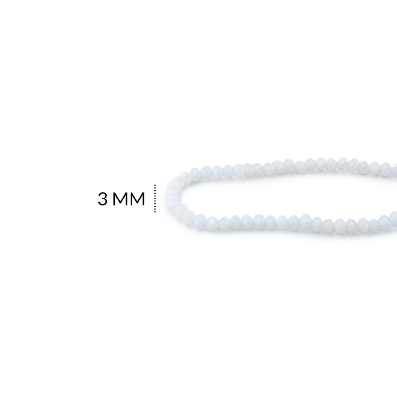 Rondela mate blanco leche 3mm / x sarta / Ref-3R304 / Ref-3R304