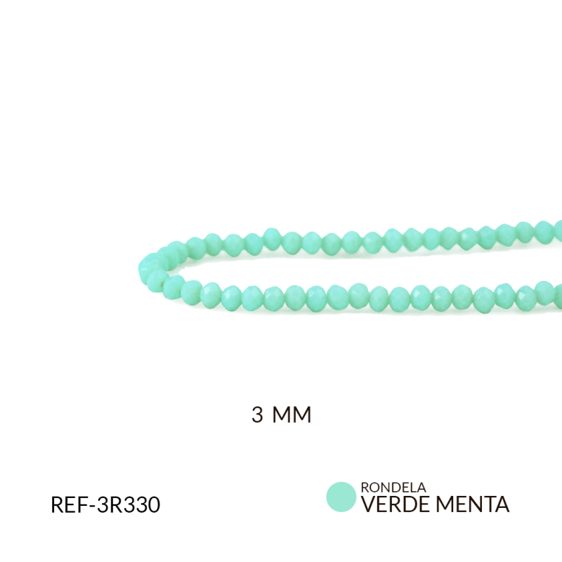 Rondela mate verde menta 3mm / x sarta / REF-3R330