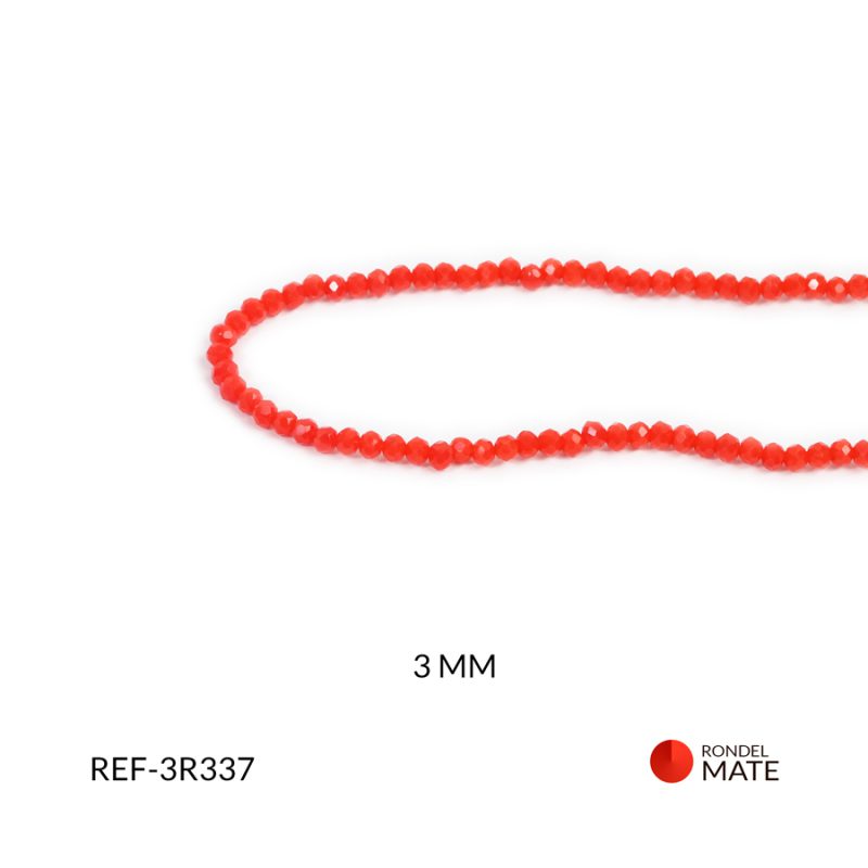 Rondel mate naranja rojizo 3mm / x sarta / Ref-3R337 / Ref-3R337