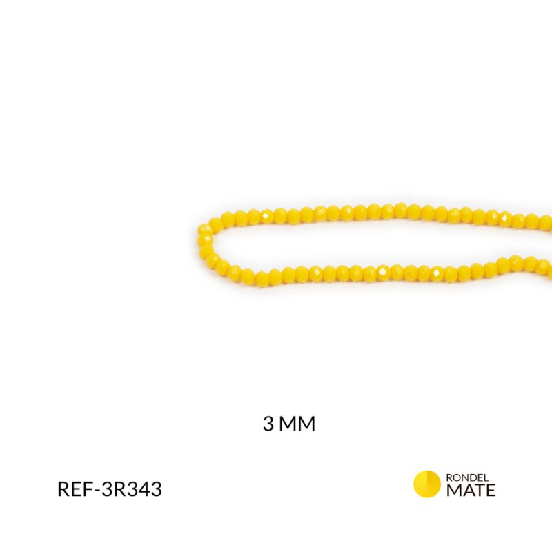 Rondel mate amarillo mostaza 3mm / x sarta / Ref-3R343 / Ref-3R343