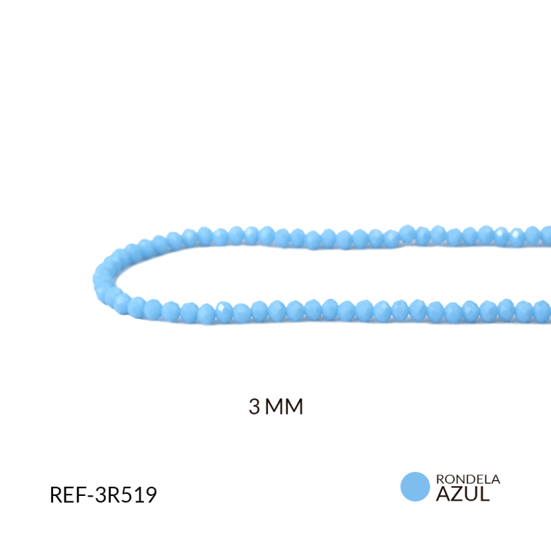 Rondel 3 mm color azul mate / x sarta / REF-3R519