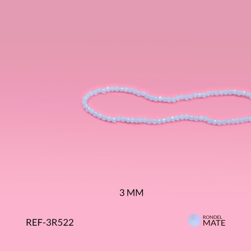 Rondel mate azul celeste hielo 3mm / x sarta / Ref-3R522 / Ref-3R522