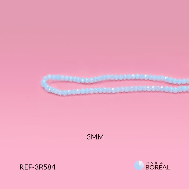 Rondela mate azul celeste 3mm / x sarta / Ref-3R584 / Ref-3R584