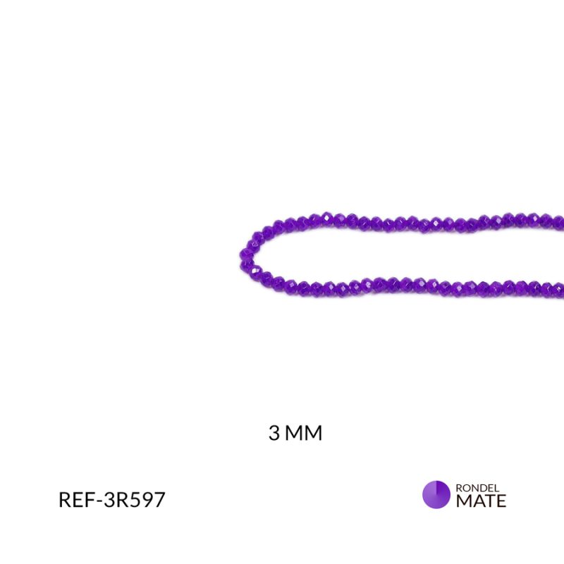Rondel mate morado oscuro 3mm / x sarta / Ref-3R597 / Ref-3R597