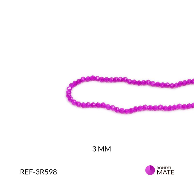Rondel mate magenta 3mm / x sarta / Ref-3R598 / Ref-3R598