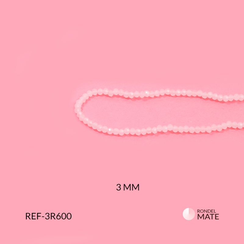 Rondel mate rosado claro hielo 3mm / x sarta / Ref-3R600 / Ref-3R600