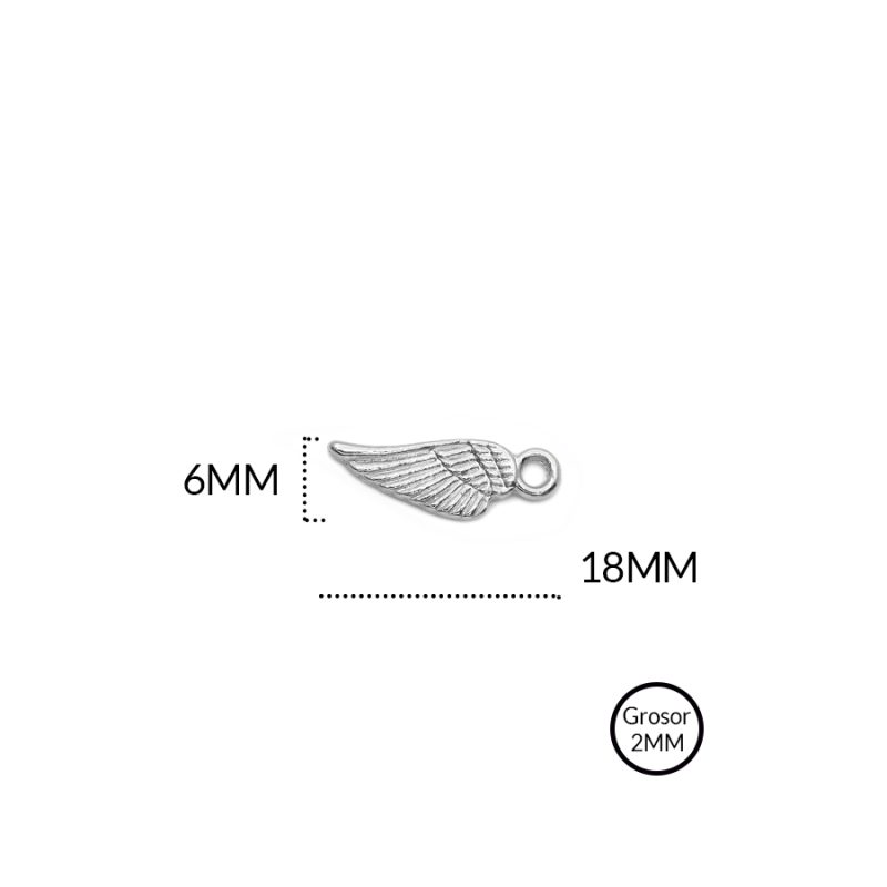 Dije zamak ala pequeña 6x18mm / paquete x 12 unidades / Ref-8220N / Ref-8220N