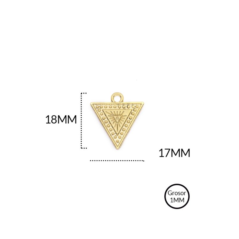 DIJE EN ZAMAK TRIANGULO 18 X 17 MM /paquete x 3 unidades / Ref-8278D