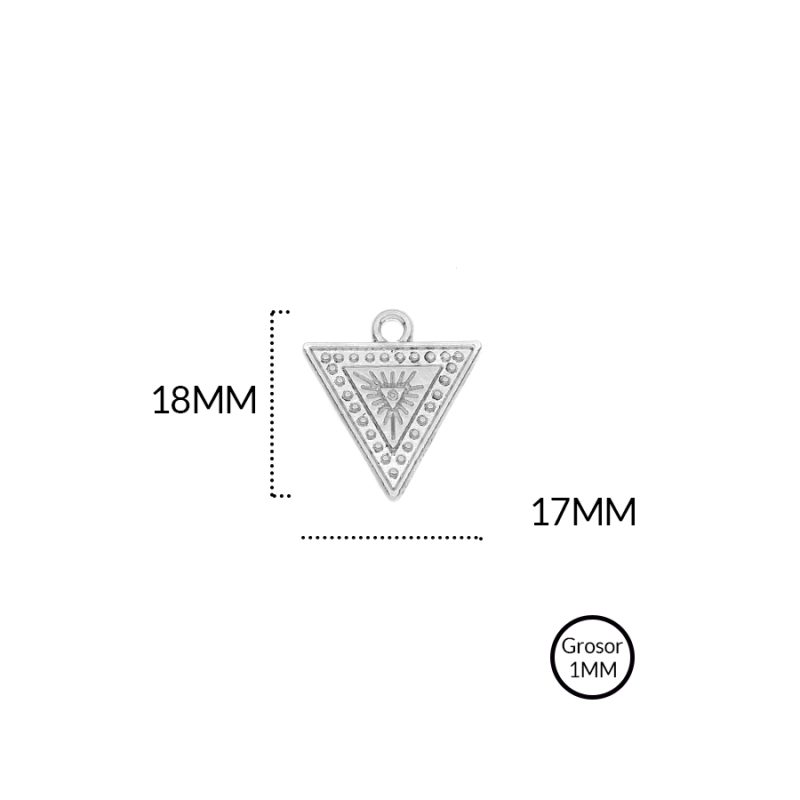 Dije en zamak triángulo 18x17mm / paquete x 12 unidades / ref - 8278N