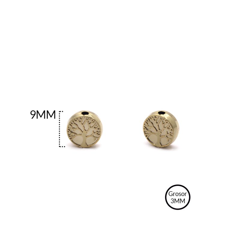 Separador zamak árbol de la vida redondo 9MM / paquete x 3 und / Ref-8461D / REF-8461D