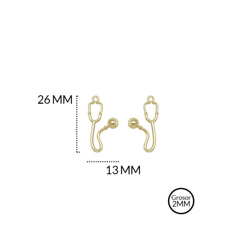 DIJE ZAMAK FONENDOSCOPIO 26 X 13 MM / paquete x 6 uni / REF-ZD0212D / REF-ZD0212D