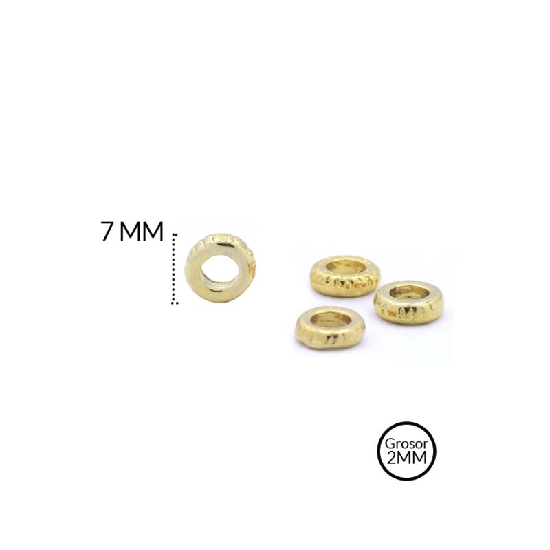 SEPARADOR EN ZAMAK ARANDELA 7 MM / color dorado / paquete x 12 uni / REF-6205D / REF-6205D