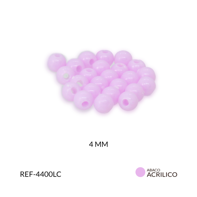 Abaco acrilico bola lila 4 mm / Paquete x 20 gramos / Ref-4400LC