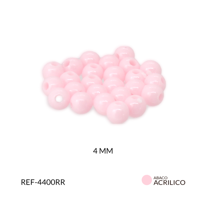 Abaco acrilico bola Rosado 4 mm / Paquete x 20 gramos / Ref-4400RR