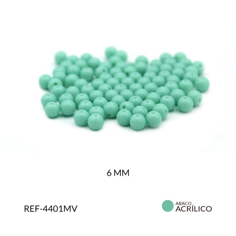Abaco acrílico bola verde menta 6mm / paquete x 20 gramos / Ref-4401MV