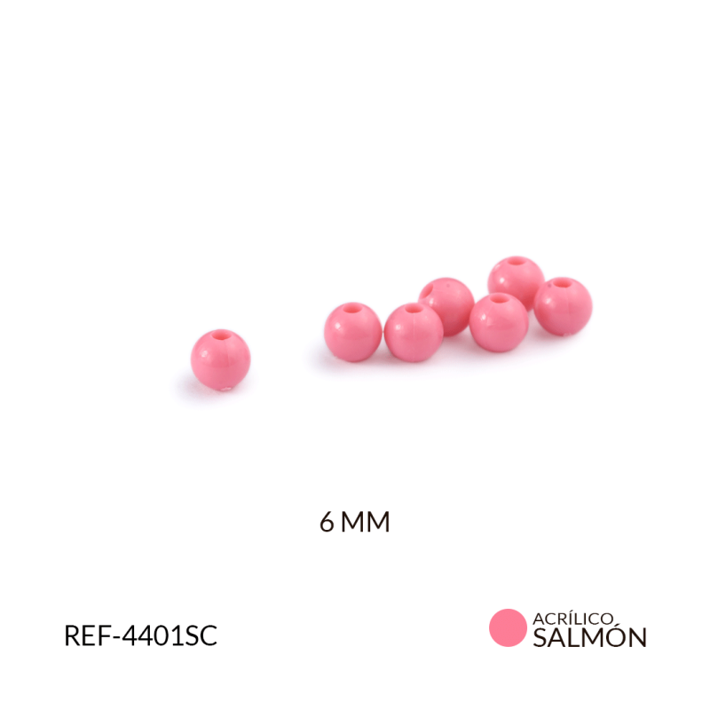 ABACO ACRILICO BOLA SALMON C 6 MM /  paquete x 20 grm / REF-4401SC