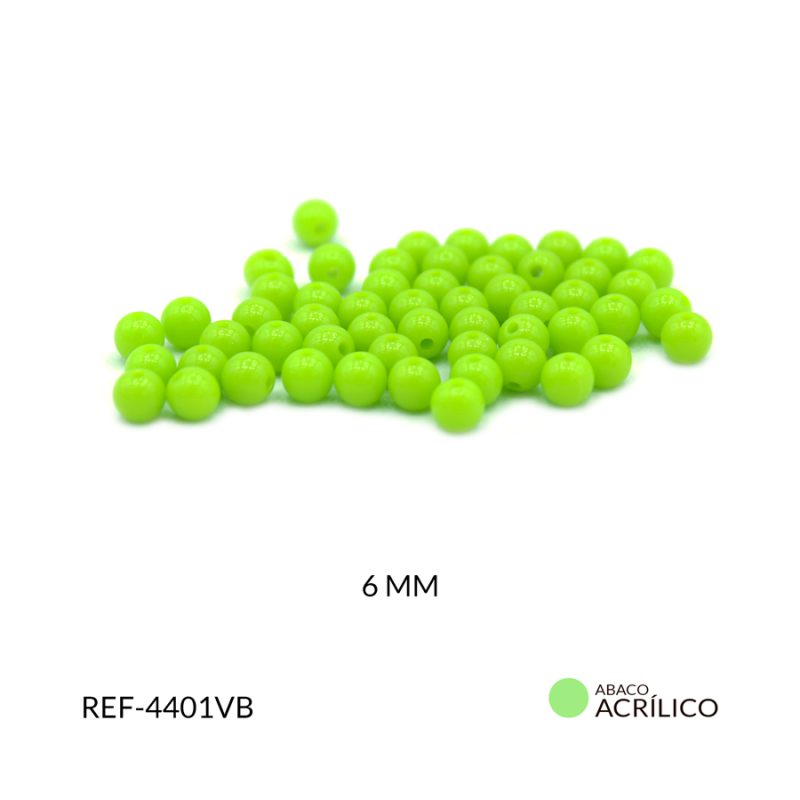 Abaco acrílico bola verde biche 6mm / paquete x 20 gramos / Ref-4401VB