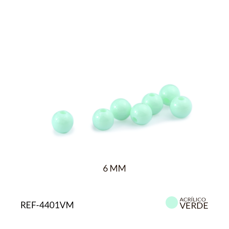 ABACO ACRILICO BOLA VERDE M 6MM /  paquete x 20 grm / REF-4401VM