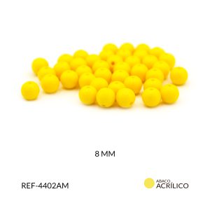 Abaco acrílico bola amarillo 8 mm /paquete x 20 gramos / Ref-4402AM