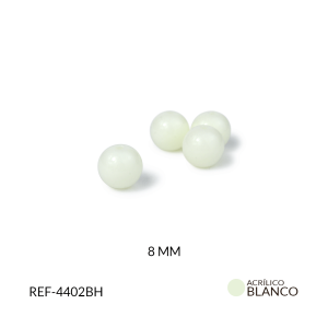ABACO ACRILICO BOLA BLANCO HUESO 8MM / paquete x 20 gramos / REF-4402BH