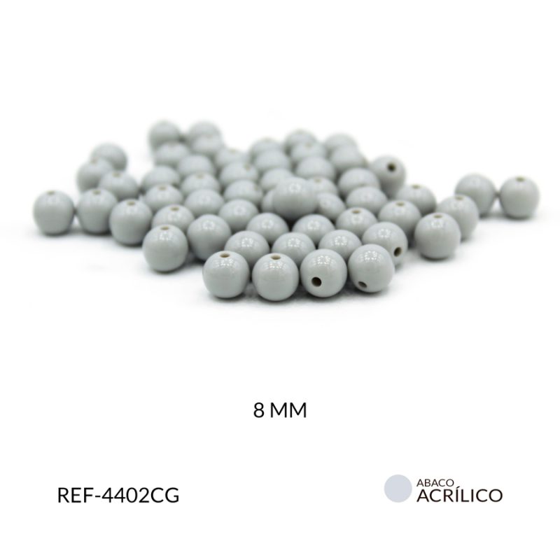 Abaco acrílico bola gris claro 8 mm /paquete x 20 gramos / Ref-4402CG