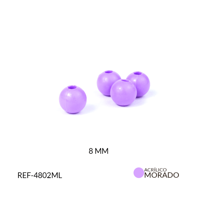 ABACO ACRILICO BOLA MORADO L. 8MM / paquete x 20 gramos / REF-4402ML