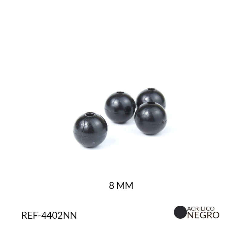 Abaco Acrilico Bola Negro 8mm / Paquete x 20 gramos / REF-4402NN