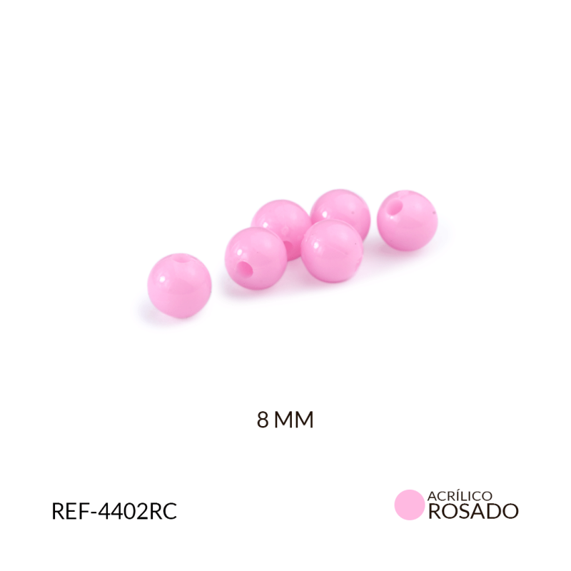 ABACO ACRILICO BOLA ROSADO C 8 MM / paquete x 20 grm / REF-4402RC