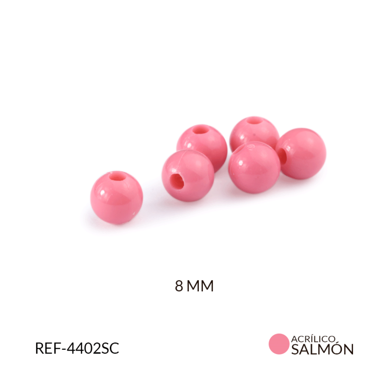 ABACO ACRILICO BOLA SALMON C 8 MM / paquete x 20 grm / REF-4402SC