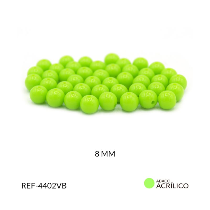 Abaco acrílico bola verde biche 8 mm /paquete x 20 gramos / Ref-4402VB
