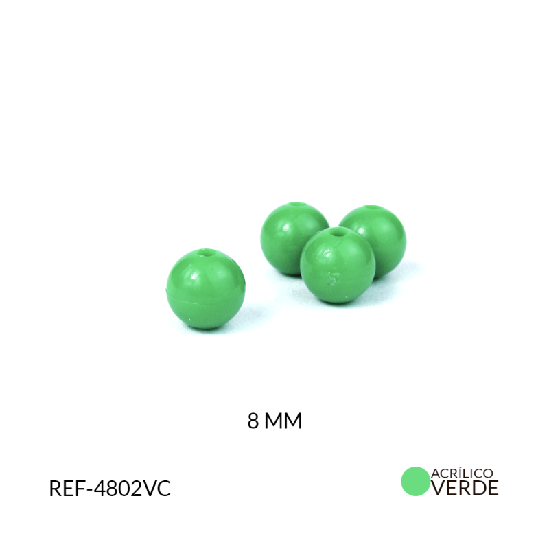 Abaco acrilico bola verde c 8 mm / paquete x 20 gramos / Ref-4402VC