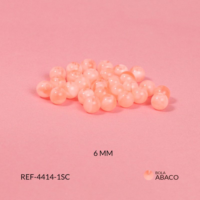 Bola abaco nube traslucido Salmon C 6mm / paquete x 20 gramos / Ref-4414-1SC / Ref-4414-1SC