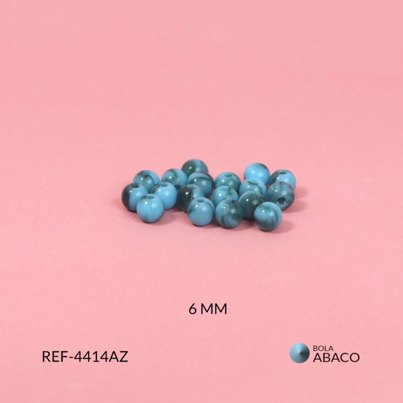 Bola abaco nube negra traslucido azul 6mm / paquete x 20 gramos / Ref-4414AZ / Ref-4414AZ