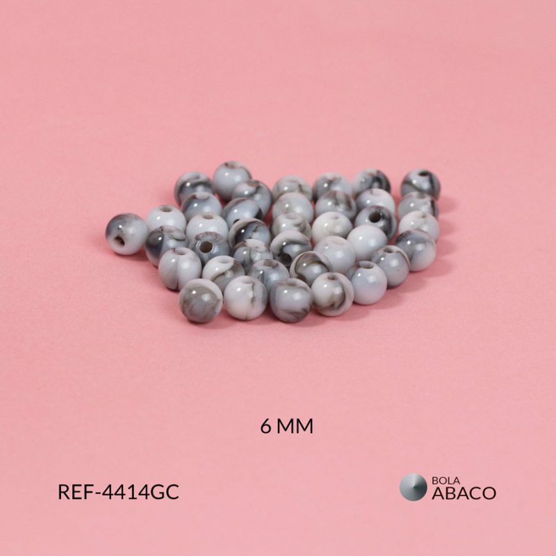 Bola abaco nube negra traslucido gris 6mm / paquete x 20 gramos / Ref-4414GC / Ref-4414GC