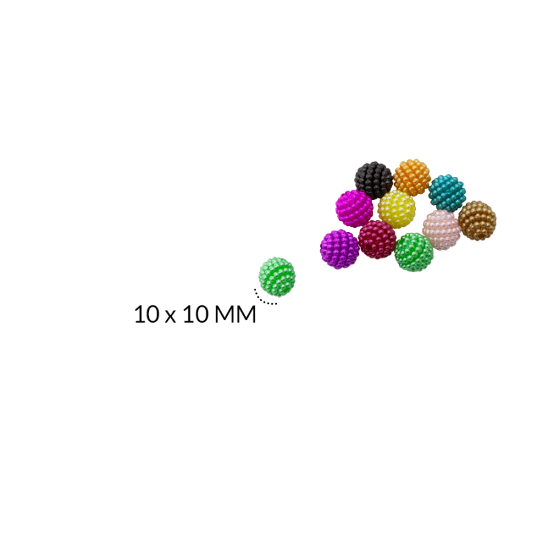 Perla en acrilico agrupada multicolor 10 x 10 mm / Paquete x 10 gramos / Ref-4485-28