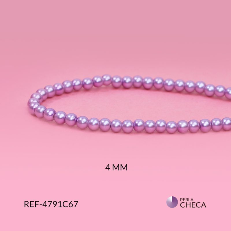 Perla vidrio redondo lila 4mm / x sarta / Ref-4791C67 / Ref-4791C67