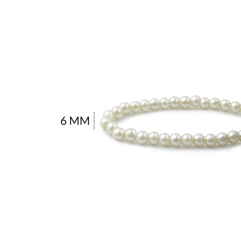 Perla vidrio redonda marfil 6mm / x sarta / Ref-4793C5 / Ref-4793C5