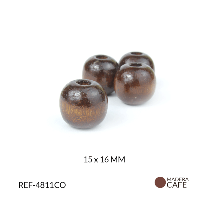 BOLA MADERA CAFE O.15*16MM / paquete x 125 gramos / REF-4811CO