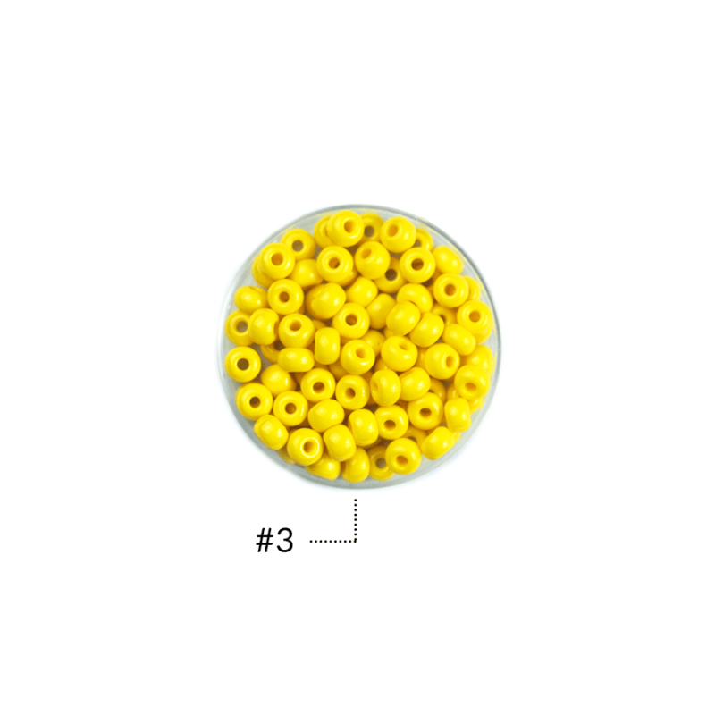 Chaquira checa mate amarillo #3 / paquete x 25 gramos / REF-491013P