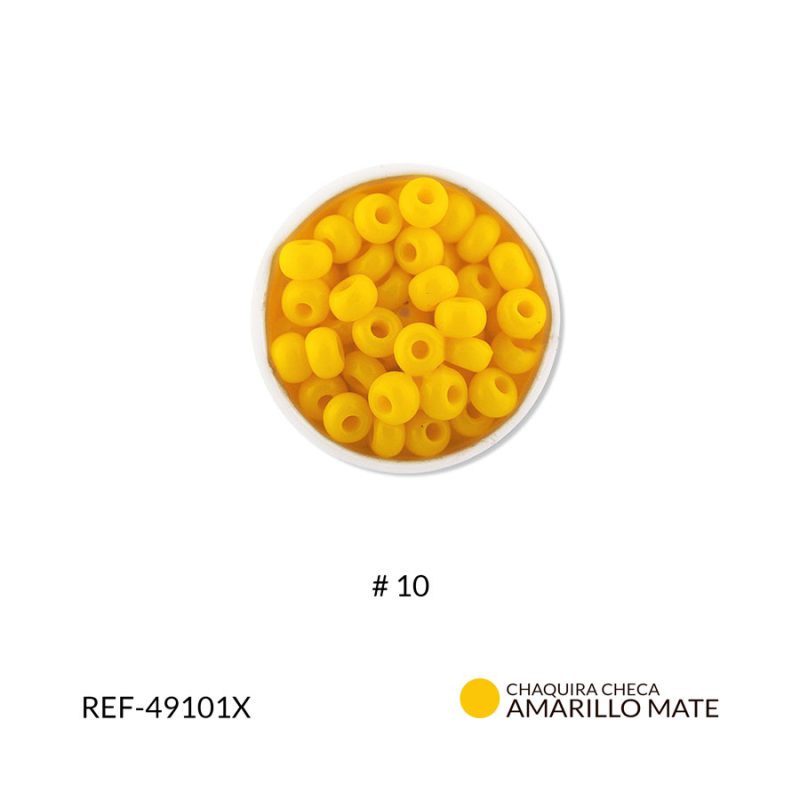 Chaquira checa mate amarillo #10 / paquete x 25 gramos / Ref-49101XP / Ref-49101XP