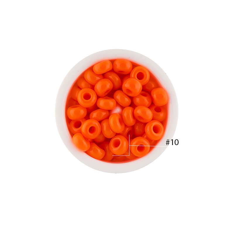 Chaquira checa #10 color naranja fuerte mate / Paquete x 25 gramos / Ref-49201XP / Ref-49201XP